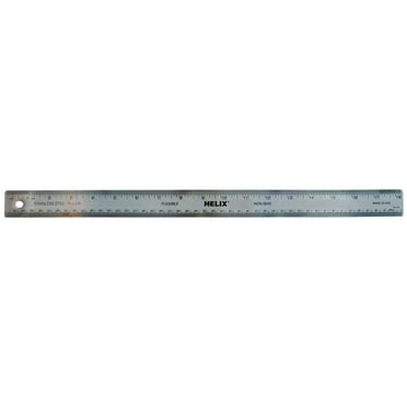 Breman Precision Stainless Steel Rulers Inch Metric Flexible NonSlip 24 In 2PK 